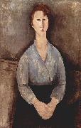 Sitzende Frau mit blauer Bluse Amedeo Modigliani